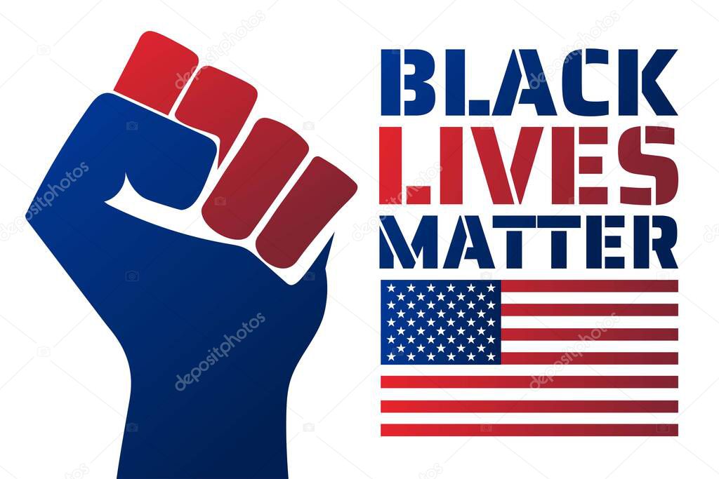 Black Lives Matter concept. Template for background, banner, poster with text inscription. Vector EPS10 illustration