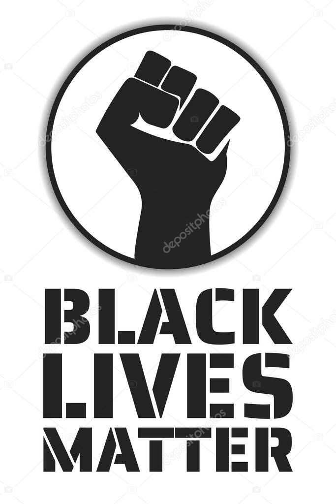 Black Lives Matter concept. Template for background, banner, poster with text inscription. Vector EPS10 illustration