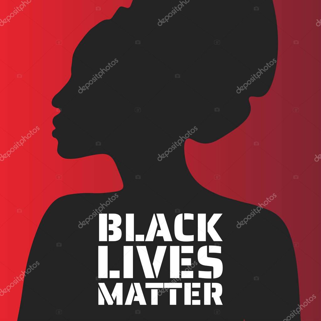 Black Lives Matter concept. Template for background, banner, poster with text inscription. Vector EPS10 illustration