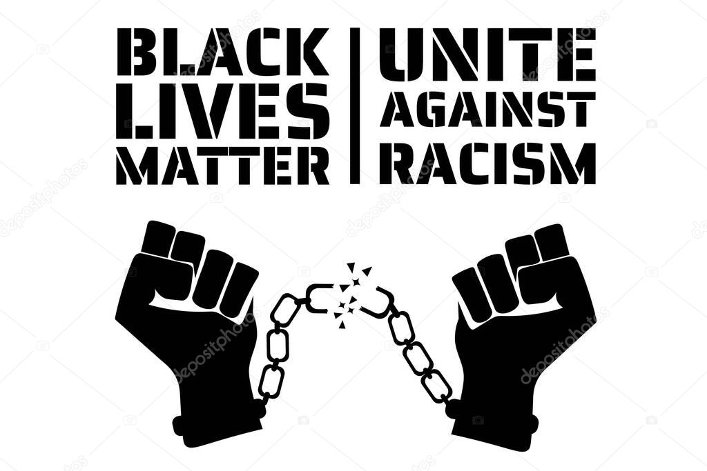Black Lives Matter concept. Template for background, banner, poster with text inscription. Vector EPS10 illustration