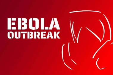 Ebola virüsü salgını konsepti. Arkaplan şablonu, afiş, yazılı poster. Vektör EPS10 illüstrasyonu.
