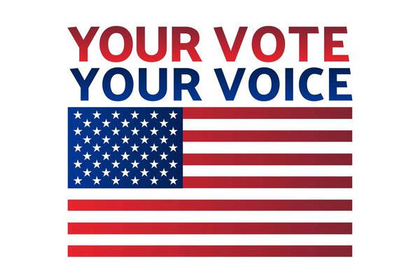 The 2020 United States Presidential Election concept. Template for background, banner, card, poster with text inscription. Vector EPS10 illustration.