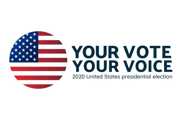 El concepto de Elecciones Presidenciales de los Estados Unidos 2020. Plantilla para fondo, banner, tarjeta, póster con inscripción de texto. Ilustración del vector EPS10. — Vector de stock