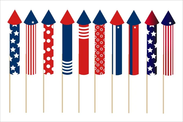 Día de la Independencia en los Estados Unidos de América, EE.UU. 4 de julio. Concepto de vacaciones. Plantilla para fondo, banner, tarjeta, póster con inscripción de texto. Ilustración del vector EPS10 . — Vector de stock