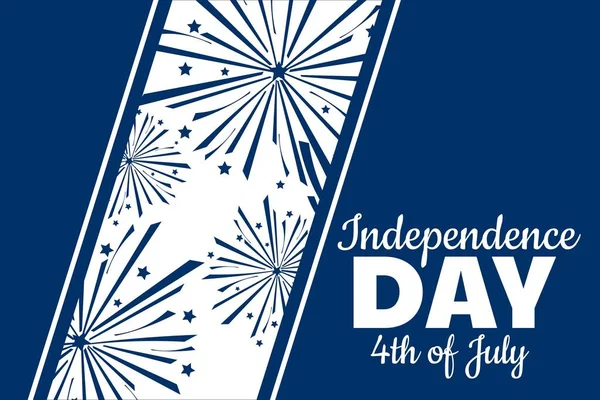 Dia da Independência nos Estados Unidos da América, EUA. 4 de Julho. Conceito de férias. Modelo para fundo, banner, cartão, cartaz com inscrição de texto. Ilustração do Vector EPS10 . —  Vetores de Stock