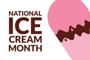 Ulusal Dondurma Ayı. Tatil konsepti. Arkaplan, afiş, kart, yazılı poster şablonu. Vektör EPS10 illüstrasyonu.