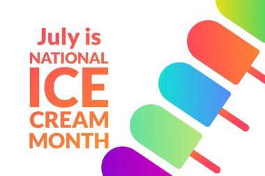 Ulusal Dondurma Ayı. Tatil konsepti. Arkaplan, afiş, kart, yazılı poster şablonu. Vektör EPS10 illüstrasyonu.