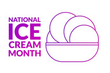 Ulusal Dondurma Ayı. Tatil konsepti. Arkaplan, afiş, kart, yazılı poster şablonu. Vektör EPS10 illüstrasyonu.