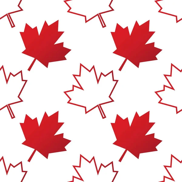 Fundo padrão sem costura com folha de bordo canadense. Modelo para fundo, banner, cartão, cartaz. Ilustração do Vector EPS10 . — Vetor de Stock