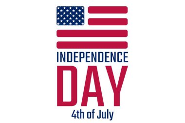 Amerika Birleşik Devletleri 'nde Bağımsızlık Günü. 4 Temmuz. Tatil konsepti. Arkaplan, afiş, kart, yazılı poster şablonu. Vektör EPS10 illüstrasyonu.