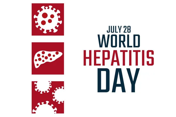 Dia Mundial da Hepatite. 28 de Julho. Conceito de férias. Modelo para fundo, banner, cartão, cartaz com inscrição de texto. Ilustração do Vector EPS10. — Vetor de Stock