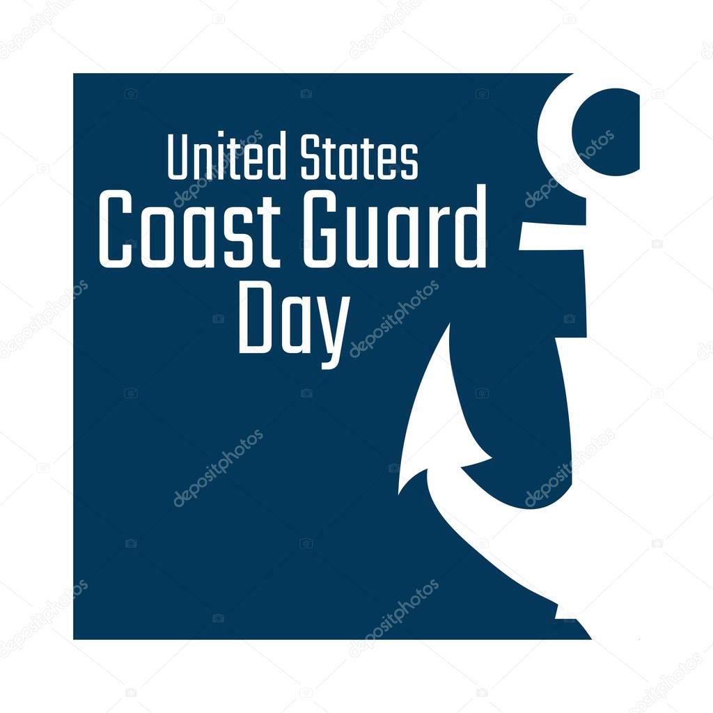 Coast Guard Day. August 4. Holiday concept. Template for background, banner, card, poster with text inscription. Vector EPS10 illustration