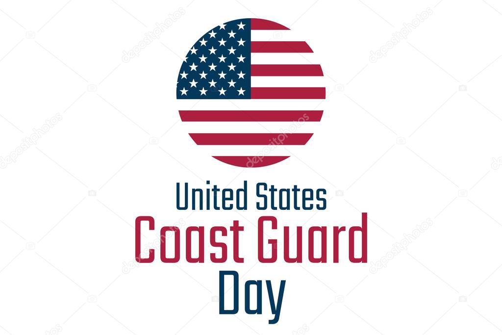 Coast Guard Day. August 4. Holiday concept. Template for background, banner, card, poster with text inscription. Vector EPS10 illustration