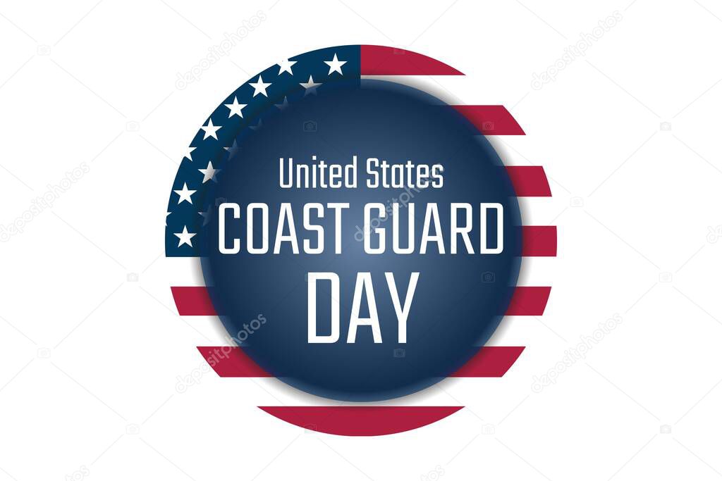 Coast Guard Day. August 4. Holiday concept. Template for background, banner, card, poster with text inscription. Vector EPS10 illustration.