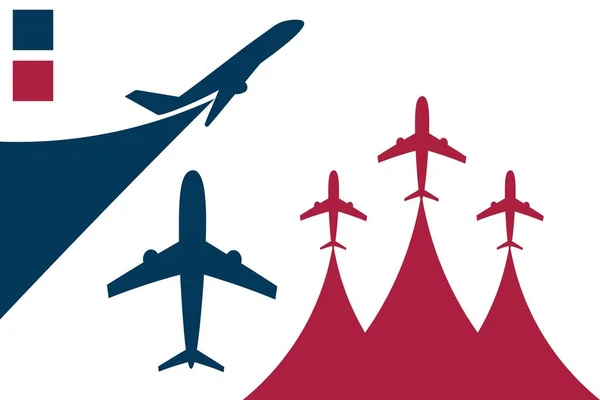 Авиация комплектуется разными самолетами. Шаблон для фона, баннера, открытки, плаката. Векторная иллюстрация EPS10 . — стоковый вектор