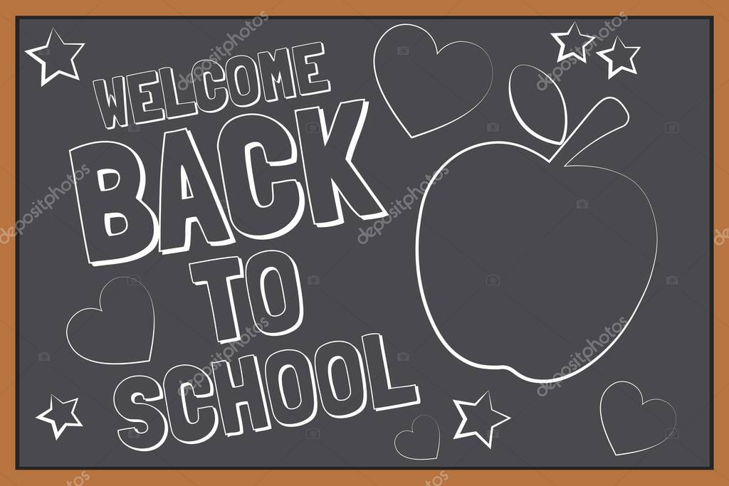 Back to School holiday concept. Template for background, banner, card, poster with text inscription. Vector EPS10 illustration