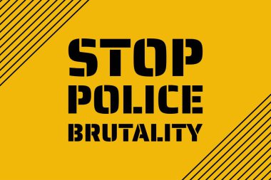 Polis şiddeti kavramını durdurun. Arkaplan şablonu, afiş, yazılı poster. Vektör EPS10 illüstrasyonu.