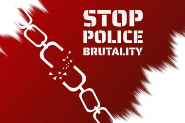 Polis şiddeti kavramını durdurun. Arkaplan şablonu, afiş, yazılı poster. Vektör EPS10 illüstrasyonu.