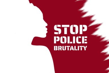 Polis şiddeti kavramını durdurun. Arkaplan şablonu, afiş, yazılı poster. Vektör EPS10 illüstrasyonu.