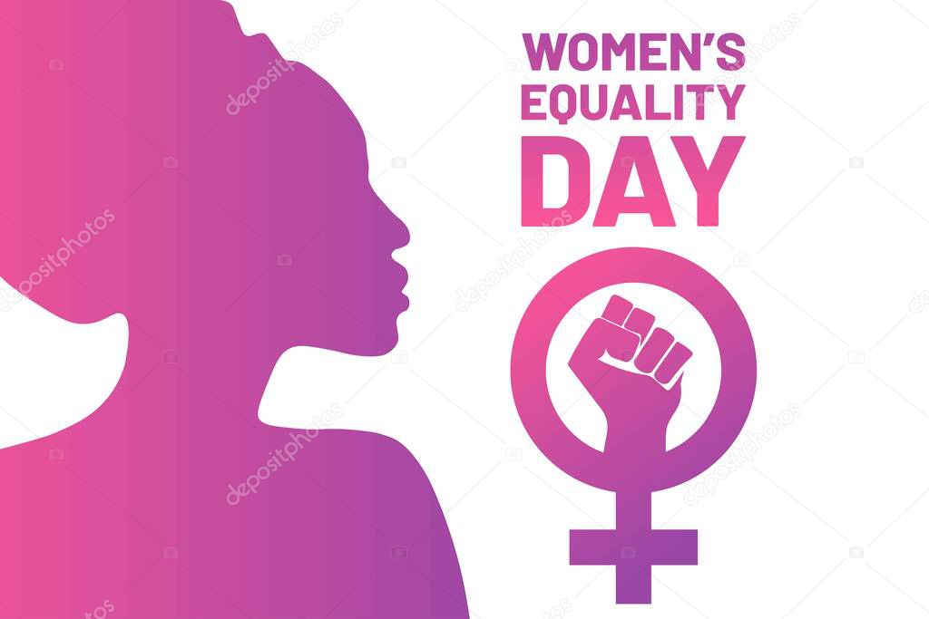 Women's Equality Day. August 26. Holiday concept. Template for background, banner, card, poster with text inscription. Vector EPS10 illustration