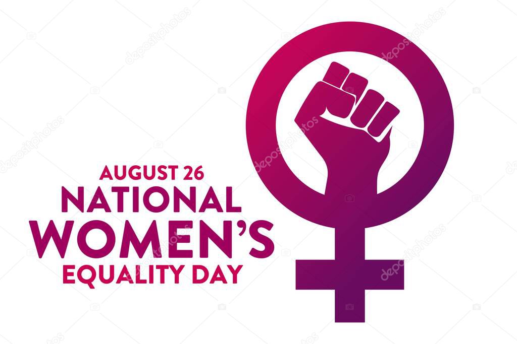 Women's Equality Day. August 26. Holiday concept. Template for background, banner, card, poster with text inscription. Vector EPS10 illustration