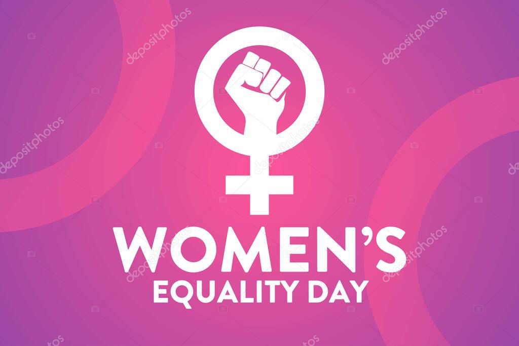 Women's Equality Day. August 26. Holiday concept. Template for background, banner, card, poster with text inscription. Vector EPS10 illustration