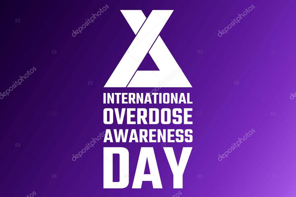 International Overdose Awareness Day. August 31. Holiday concept. Template for background, banner, card, poster with text inscription. Vector EPS10 illustration.