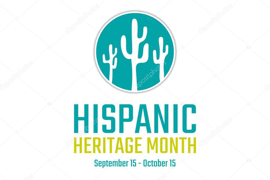 National Hispanic Heritage Month. September 15 to October 15. .Holiday concept. Template for background, banner, card, poster with text inscription. Vector EPS10 illustration
