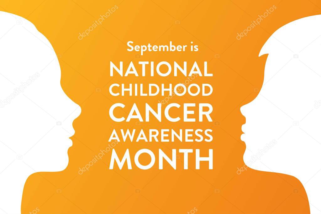 September is National Childhood Cancer Awareness Month. Template for background, banner, card, poster with text inscription. Vector EPS10 illustration