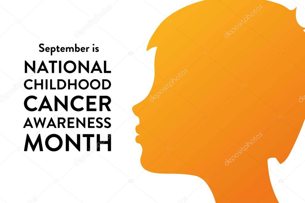 September is National Childhood Cancer Awareness Month. Template for background, banner, card, poster with text inscription. Vector EPS10 illustration