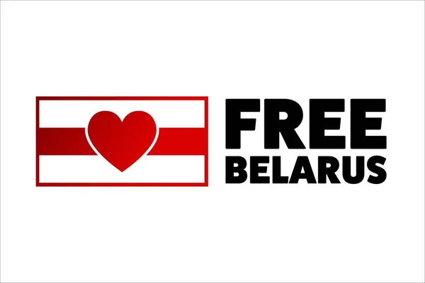 Επιγραφή Ελεύθερη Λευκορωσία. Έννοια των διαδηλώσεων στη Λευκορωσία. Πρότυπο για φόντο, banner, κάρτα, αφίσα με επιγραφή κειμένου. Εικονογράφηση διανύσματος EPS10. — Διανυσματικό Αρχείο