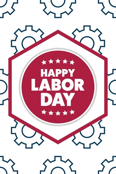 Labor Day in the United States. Holiday concept. Template for background, banner, card, poster with text inscription. Vector EPS10 illustration. — Stock Vector