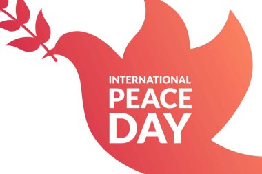 Uluslararası barış günü. Tatil konsepti. Arkaplan, afiş, kart, yazılı poster şablonu. Vektör EPS10 illüstrasyonu.