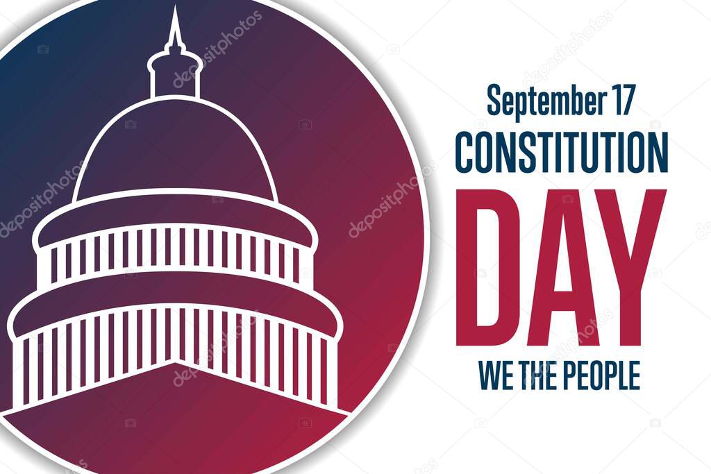 Constitution Day. September 17. Holiday concept. Template for background, banner, card, poster with text inscription. Vector EPS10 illustration
