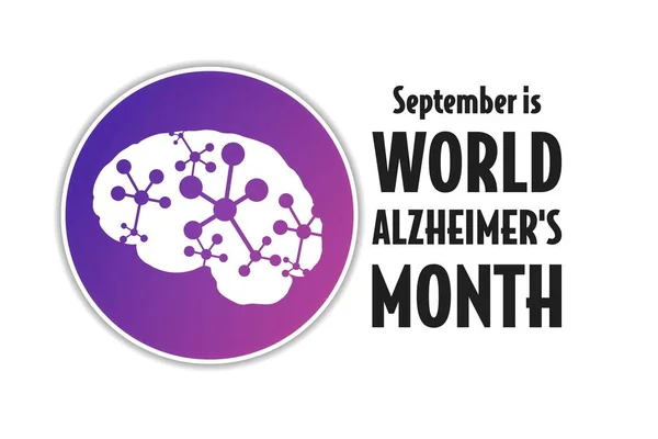 September is het Wereld Alzheimer Maand concept. Sjabloon voor achtergrond, banner, kaart, poster met tekst inscriptie. Vector EPS10 illustratie. — Stockvector