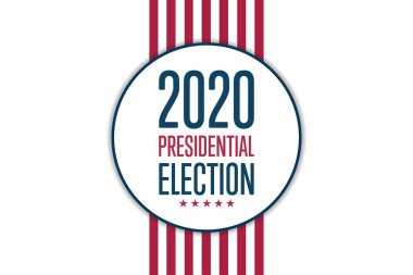 2020 Birleşik Devletler Başkanlık Seçimleri konsepti. Arkaplan, afiş, kart, yazılı poster şablonu. Vektör EPS10 illüstrasyonu.