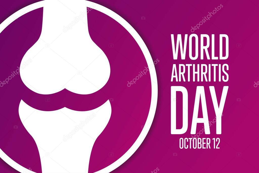 World Arthritis Day. October 12. Holiday concept. Template for background, banner, card, poster with text inscription. Vector EPS10 illustration.
