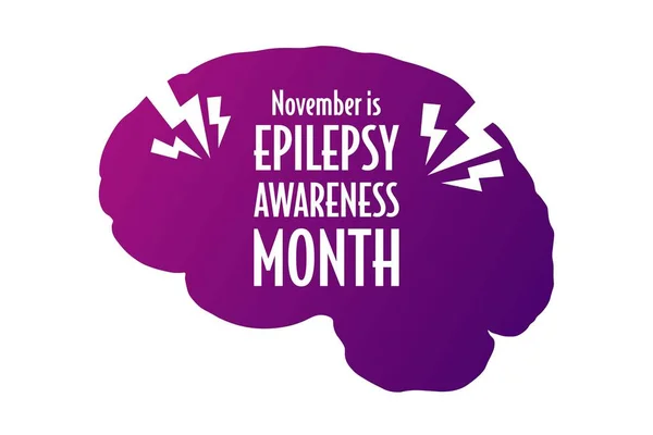 Kasım, Ulusal Epilepsi Farkındalık Ayı. Tatil konsepti. Arkaplan, afiş, kart, yazılı poster şablonu. Vektör EPS10 illüstrasyonu. — Stok Vektör
