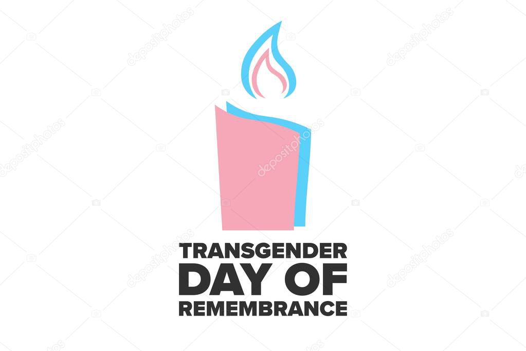 Transgender Day of Remembrance. November 20. Holiday concept. Template for background, banner, card, poster with text inscription. Vector EPS10 illustration.