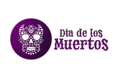 İspanyolcada Ölüler Günü. Dia de los Muertos tatil konsepti. Arkaplan, afiş, kart, yazılı poster şablonu. Vektör EPS10 illüstrasyonu.