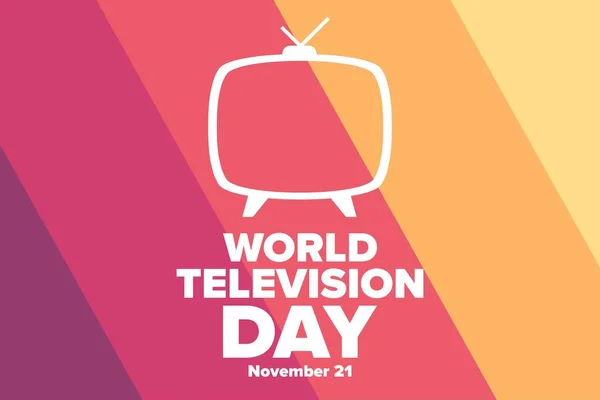 Día Mundial Televisión Noviembre Concepto Vacaciones Plantilla Para Fondo Banner — Vector de stock