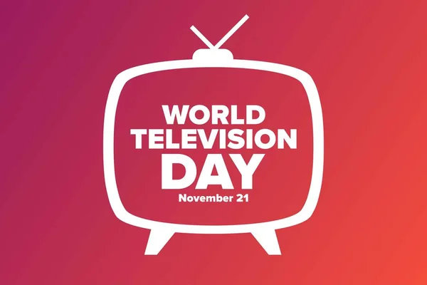 Día Mundial Televisión Noviembre Concepto Vacaciones Plantilla Para Fondo Banner — Vector de stock