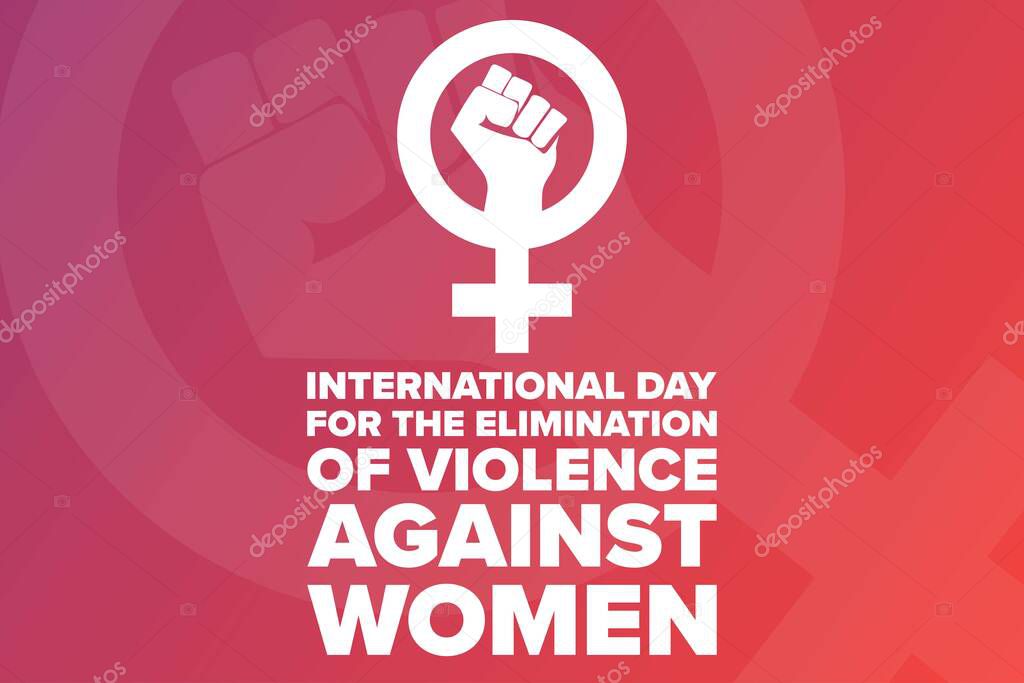 International Day for the Elimination of Violence Against Women concept. November 25. Template for background, banner, card, poster with text inscription. Vector EPS10 illustration