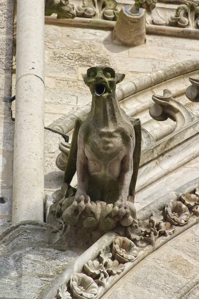 Sculpture Gargouille Sur Façade Temple Gothique — Photo