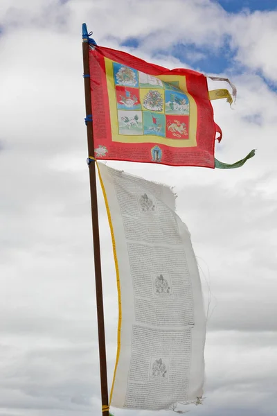 Darchor Tibetano Vertical Bandeiras Oração — Fotografia de Stock