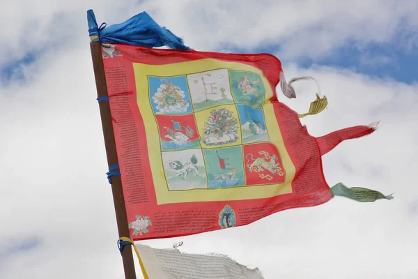 Darchor Tibetano Vertical Bandeiras Oração — Fotografia de Stock