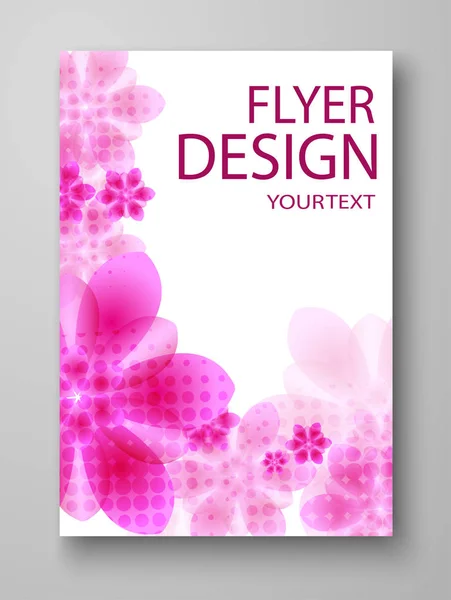 Folheto Abstrato Modelo Design Folheto Com Flores Pode Ser Usado — Vetor de Stock