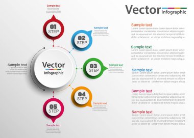 Infographic tasarım şablonu daireler ile. İş kavramı ile seçme hakkı. İçerik, diyagram, akış şeması, adımları, parçalar, zaman çizelgesi infographics, iş akışı düzen, grafik, illüstrasyon için. Vektör eps 10