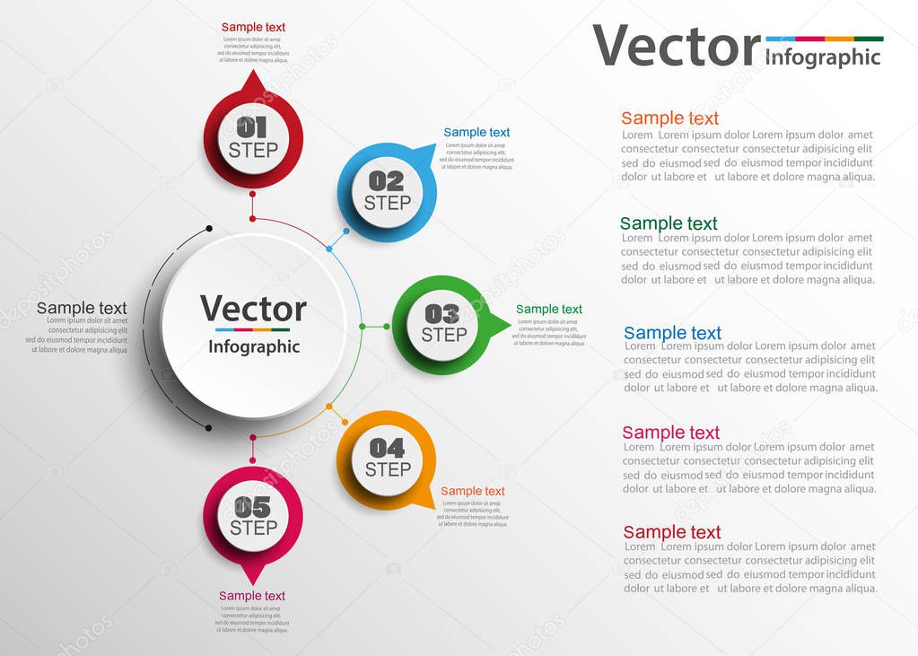 Infographic design template with circles. Business concept with options. For content, diagram, flowchart,steps, parts,timeline infographics, workflow layout,chart,illustration. Vector eps 10