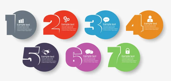 En küçük Infographic tasarım şablonu ile kutsal kişilerin resmi ve 7 seçenekleri veya adımları vektör. Kullanılabilir işlem diyagramı, sunumlar, iş akışı düzeni, afiş, akış şeması, bilgi grafik için. EPS 10